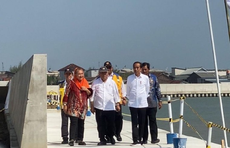 Cek Proyek Tanggul Laut Kampung Nelayan, Jokowi: Agustus Selesai