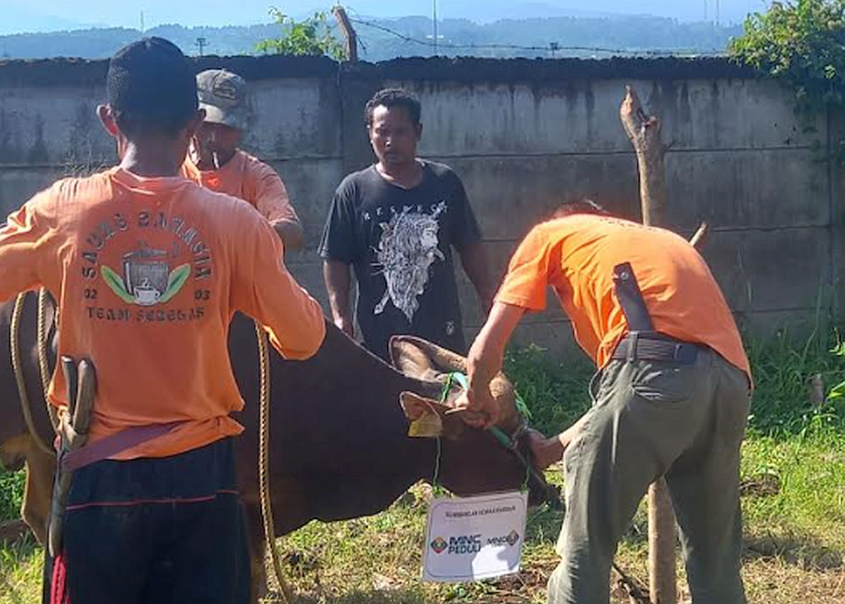 MNC Land dan MNC Peduli Potong Sapi Kurban untuk Warga Desa Watesjaya