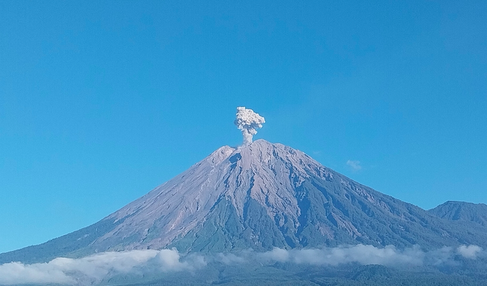Pagi Ini, Gunung Semeru Erupsi, Semburan Abu 600 Meter di Atas Puncak