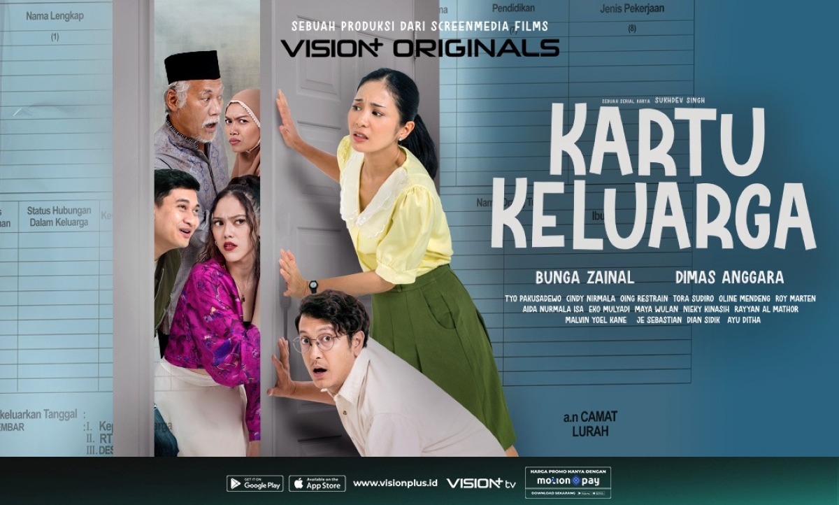 Vision+ Rilis Poster Resmi Kartu Keluarga, Bunga Zainal dan Dimas Anggara Jadi Pasutri