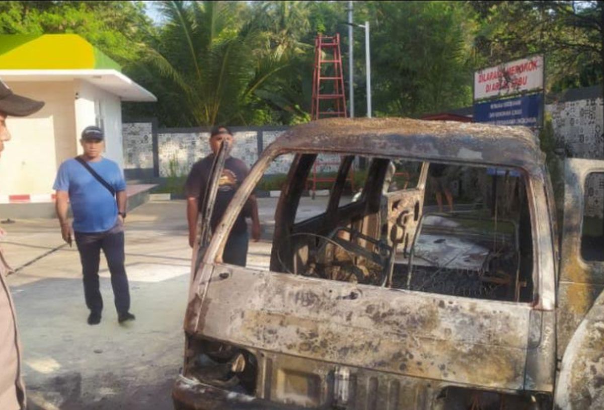 Mobil Terbakar Hebat di SPBU Nanggung Bogor