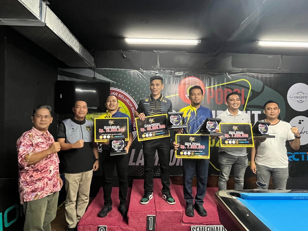 Juara POBSI Pool Circuit 2024 Seri III Lampung Berpeluang Wakili Indonesia di Event Internasional