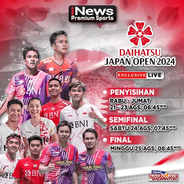 Tampil Dominan, Dua Wakil Ganda Putra Baru Indonesia Melanjutkan Perjuangan ke Semifinal Japan Open 2024, Saksikan Aksinya Besok, Pukul 07.45 WIB, Live Eksklusif di iNews