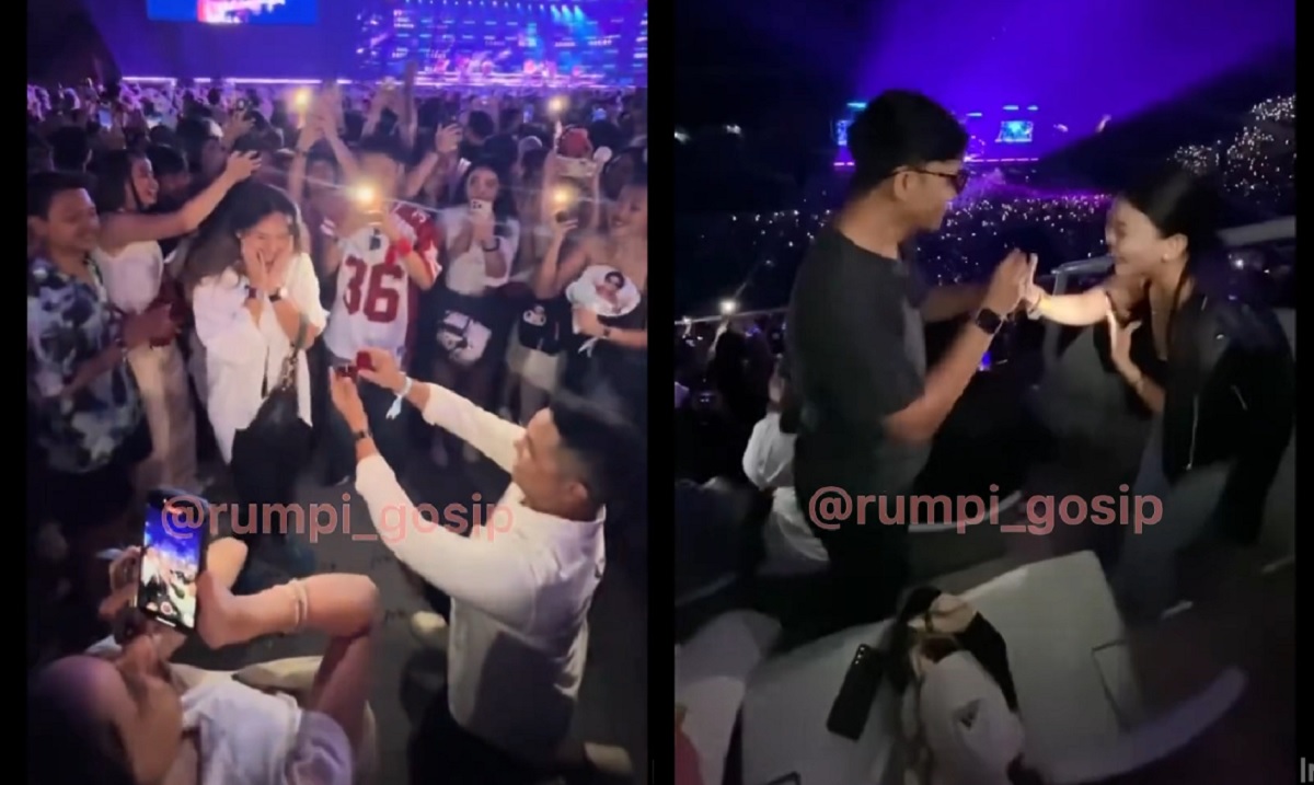 Diiringi Lagu Marry You, Ini Momen Romantis Para Pria Lamar Kekasihnya di Konser Bruno Mars